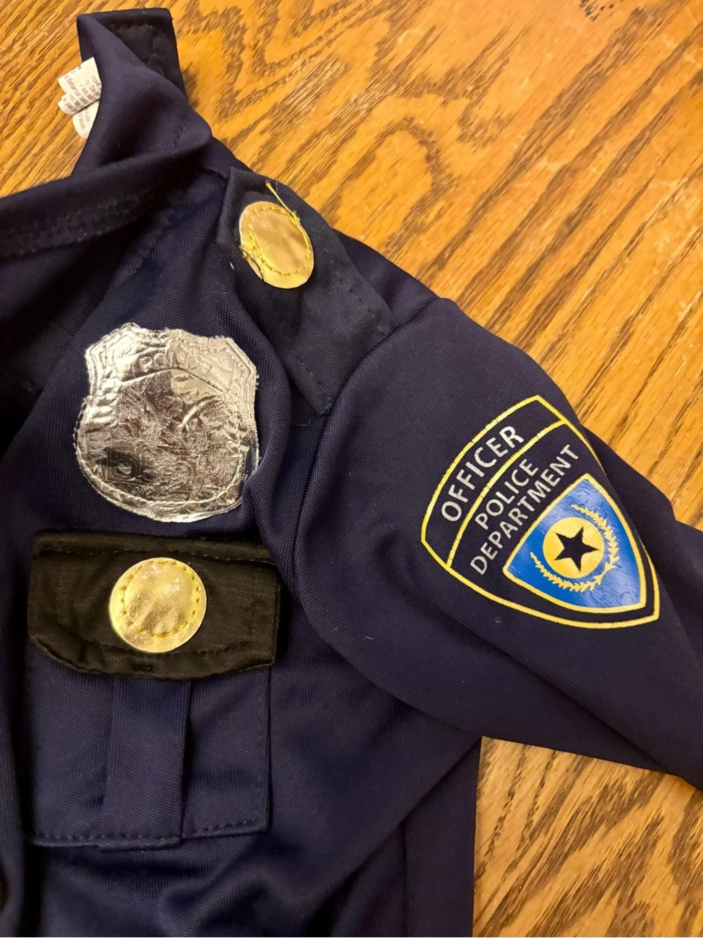 Spirit Kids Navy Police Officer Costume with Gold Accents